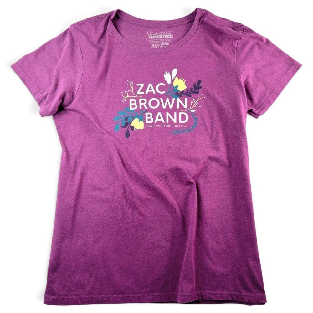 zac brown band down the rabbit hole live tour t shirt purple 2xl tour dates - Picture 1 of 6